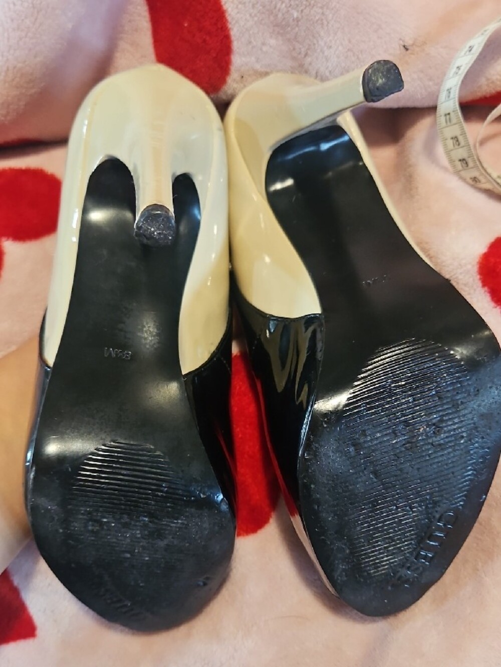 GUESS Black Patent Peep-Toe Pumps - Picture 6 of 10